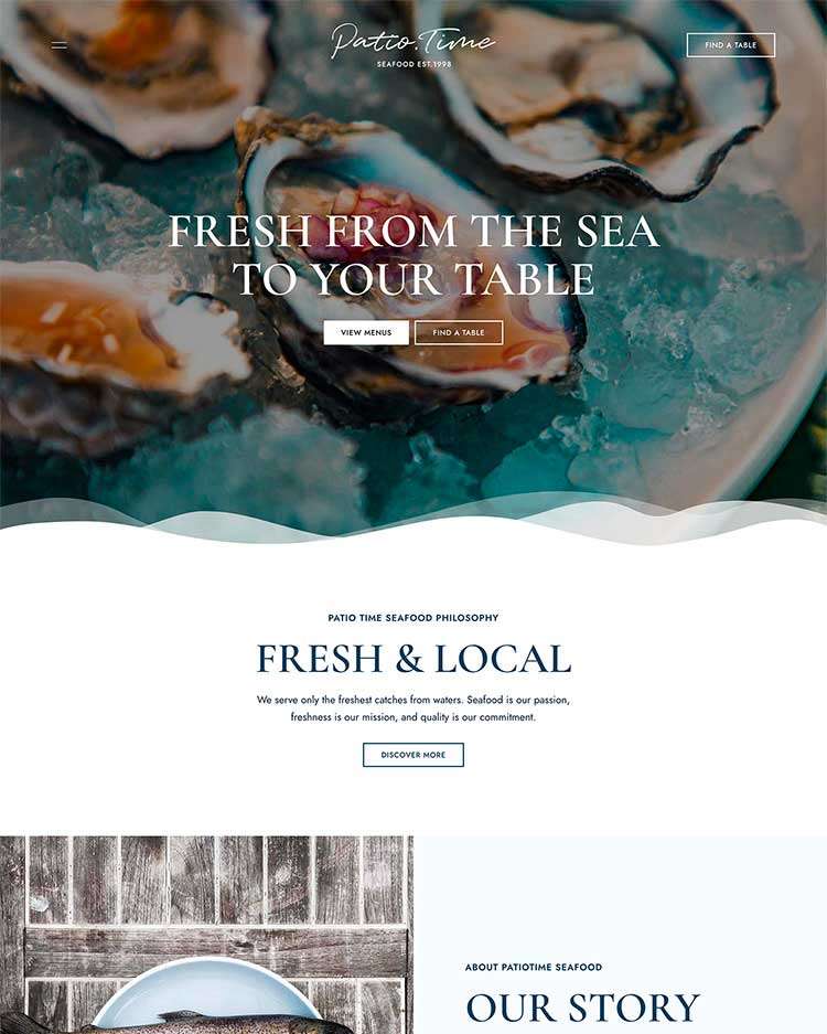 Creare siti web per ristorante seafood