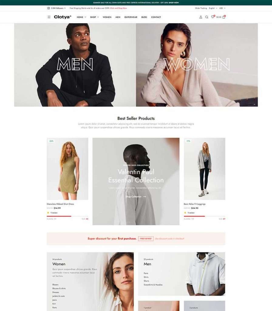 sito web e-commerce abbigliamento